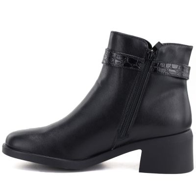 3. Women's leather ankle boots with insulated sole, black Sergio Leone BT-25-S