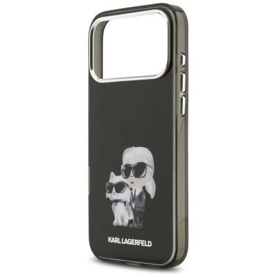 6. Karl Lagerfeld IML Aquarelle Karl & Choupette & Logo MagSafe Case for iPhone 17 Pro Max - Black