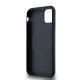 7. DKNY Leather Monogram Pattern Metal Logo MagSafe Case for iPhone 11 / Xr - Black