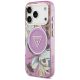 2. Guess IML Glitter Flowers Triangle MagSafe Case for iPhone 17 Pro / 18 Pro - Purple