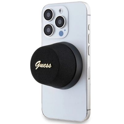 5. Guess Magnetic Script Metal Bluetooth speaker - black