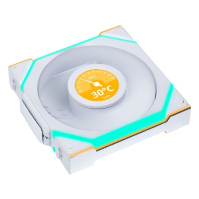 2. Lian Li LULI-100 UNI FAN SL LCD fan, ARGB, PWM, 3x, 120 mm, Wireless control via 2.4GHz controller, white