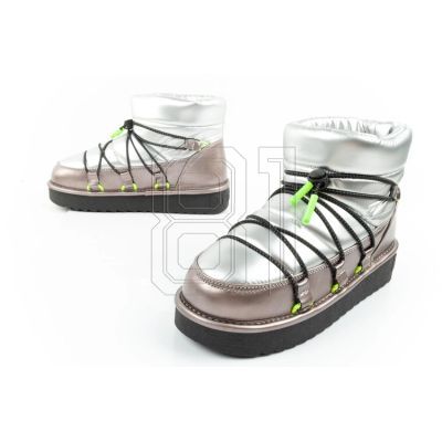 8. D.Franklin women's snow boots winter fashionable insulated ankle boots silver