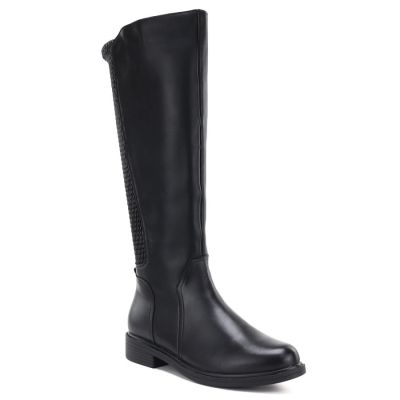 Women's leather boots with elastic upper, black Cambell JE19489