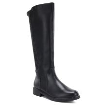 Women's leather boots with elastic upper, black Cambell JE19489