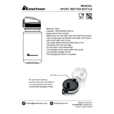 39. Meteor 650 ml sports bottle dark green