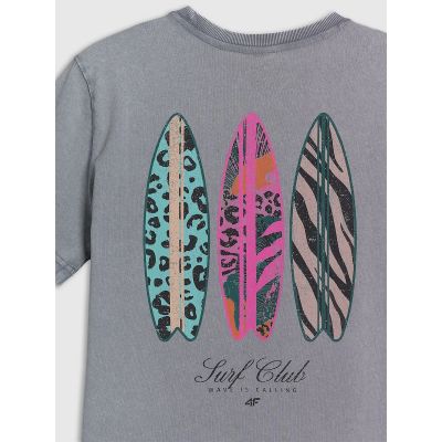2. Women's relaxed printed T-shirt 4F 4FRSS26TTSHF4515-27S
