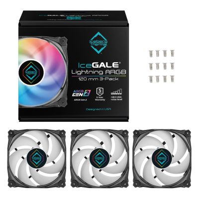 10. Iceberg Thermal IceGALE Lightning ARGB Computer Case Fan 12cm Black 3 pcs.