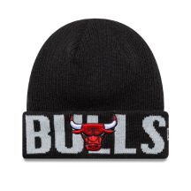 New Era NBA Chicago Bulls Wordmark Black Cuff Knit Beanie - 60691260