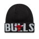 New Era NBA Chicago Bulls Wordmark Black Cuff Knit Beanie - 60691260