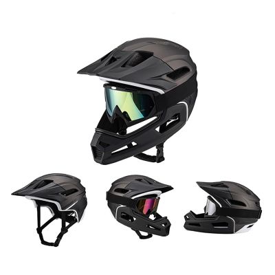9. Wozinsky full-face bicycle helmet with removable visor, lightweight, L - black