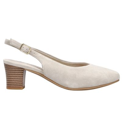 17. Beige leather open-toe pumps Rieker 44651-60