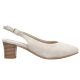 17. Beige leather open-toe pumps Rieker 44651-60