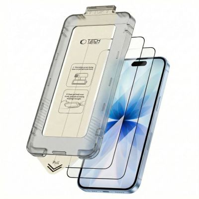 10. Tech-Protect Quick Set+ 2-pack tempered glass for iPhone 17 - black