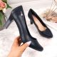Sergio Leone navy blue block heel pumps