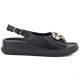 2. Women's leather platform sandals black S.Barski 61-6047
