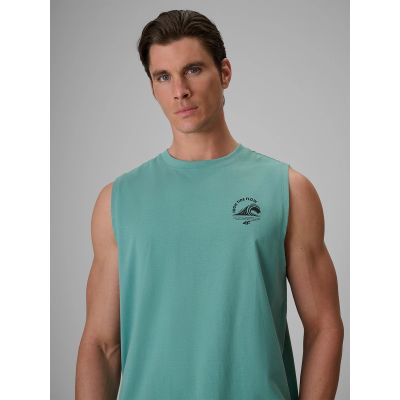 4. Men's relaxed sleeveless T-shirt with print 4F 4FRSS26TSLEM365-47S