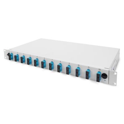 2. FO patch panel without faceplate 19'' 1U, sliding, PG13.5 and PG16 gland, ties/holders, gray