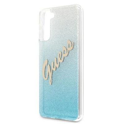 6. Guess GUHCS21MPCUGLSBL S21+ G996 blue/blue hardcase Glitter Gradient Script