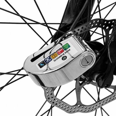 3. Rockbros LBAYG8308 Bike Lock with Alarm and Disc Lock - Black
