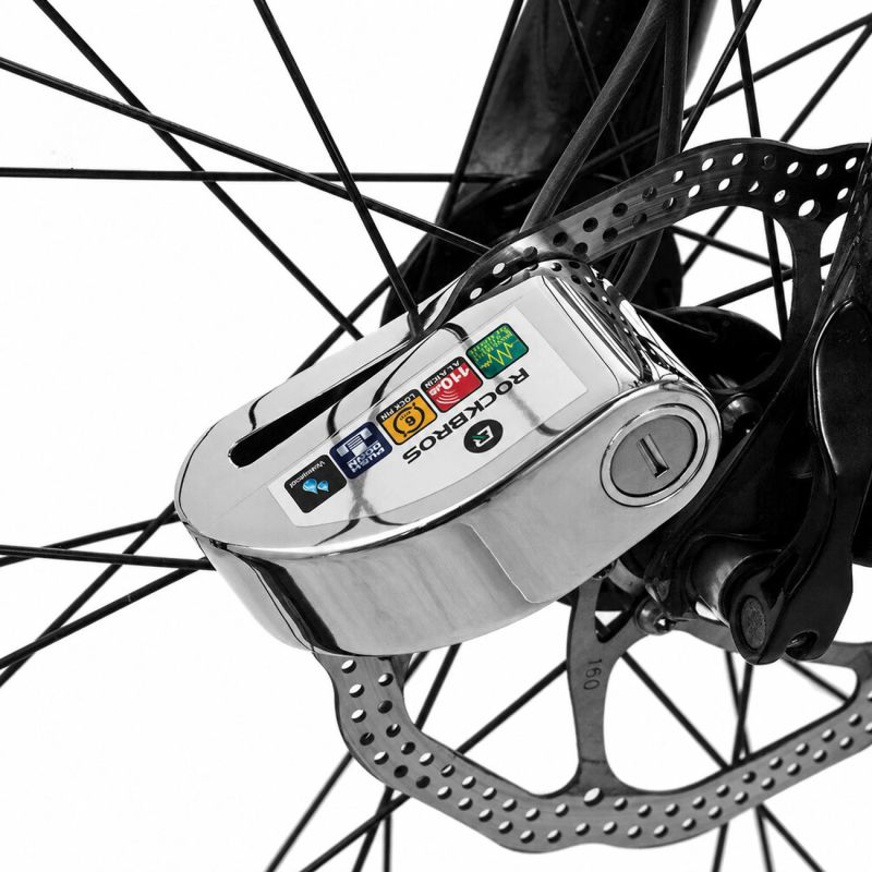 3. Rockbros LBAYG8308 Bike Lock with Alarm and Disc Lock - Black