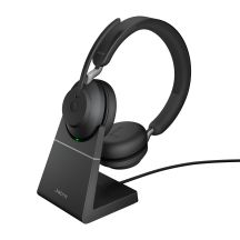 Jabra Evolve2 65 UC Stereo USB-C Link380c Wireless Over-Ear Headphones + Stand