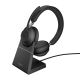 Jabra Evolve2 65 UC Stereo USB-C Link380c Wireless Over-Ear Headphones + Stand