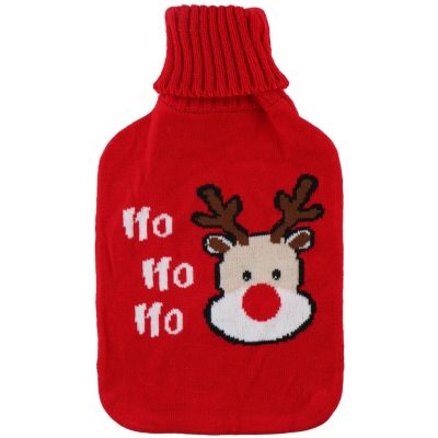 RUBBER HOT WATER BOTTLE IN ALPINA CASE 1.7L RED