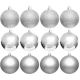DECORATIVE PLASTIC BAUBLE SAFE 12 PCS DIA 60MM SILVER