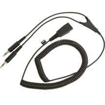 Jabra Cable QD auf 2x3.5 mm Klinke, spiral, 0.5-2m