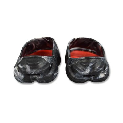4. Crocs Echo Marbled Slide Pool Clogs in Black/Flame - 208467-0X9