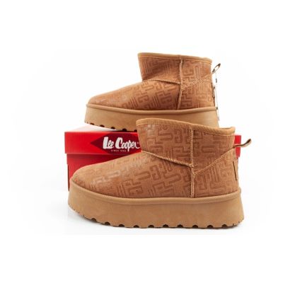 10. Lee Cooper women's winter snow boots, fashionable fur lined ankle boots, brown