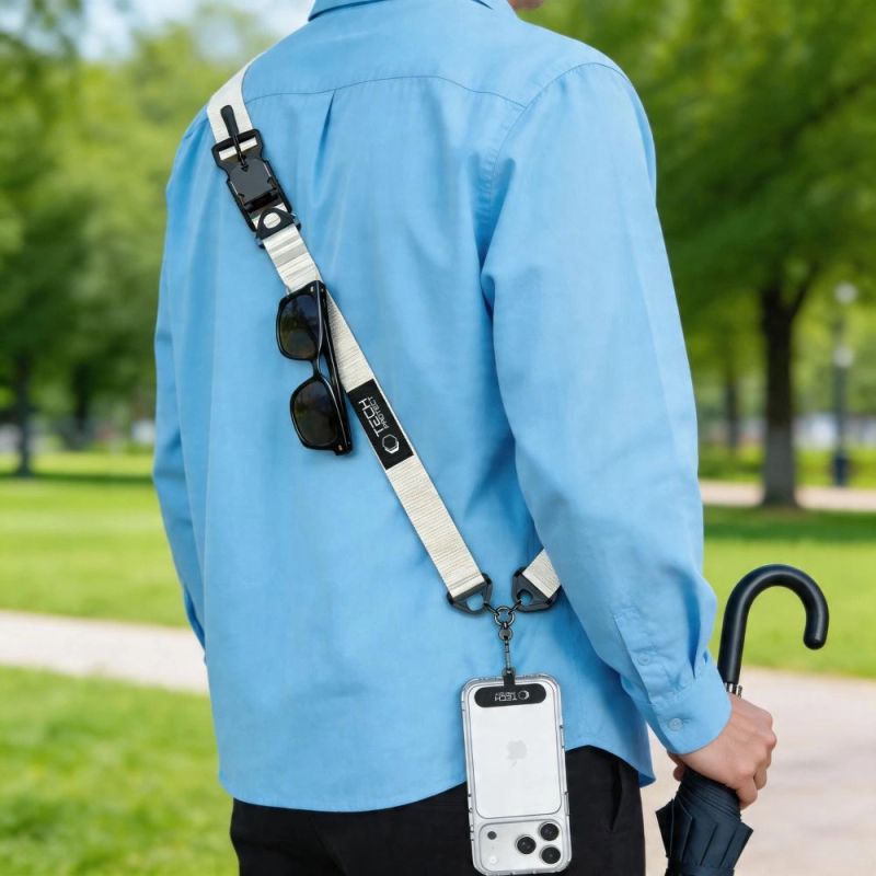 6. Tech-Protect C9S Rope Crossbody Phone Lanyard - Beige