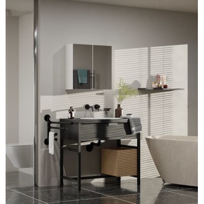 3. POLA BATHROOM CABINET 2 DOORS MIRROR WHITE