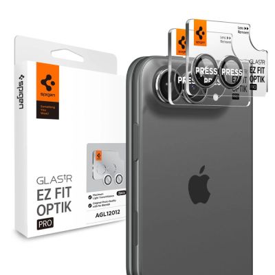Spigen Optik Pro GLAS.TR EZ FIT 2-Pack Tempered Glass Camera Screen Protector for iPhone Duo - White