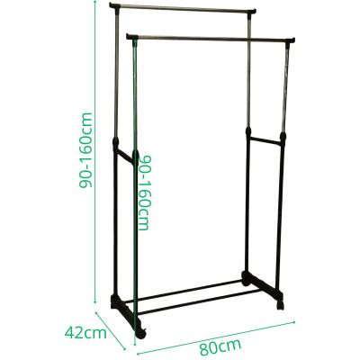 3. EXCELLENT HOUSEWARE DOUBLE CLOTHES HANGER 80x42x90-160CM
