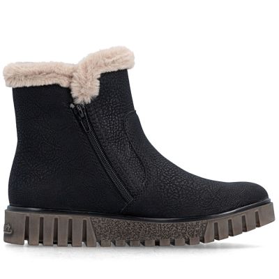 2. Women's insulated black ankle boots Rieker Y3481-01