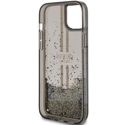 7. Guess Liquid Glitter Gold Stripes case for iPhone 15 Plus / 14 Plus - black