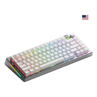 6. Glorious Gaming GMMK 3 PRO 75% Prebuilt Keyboard USB + RF Wireless + Bluetooth QWERTY US English Silver