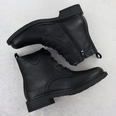 4. Sergio Leone BT25172-S Women’s Black Insulated Leather Worker Boots