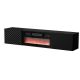LARA TV cabinet 183x35x37 black matt + black fireplace