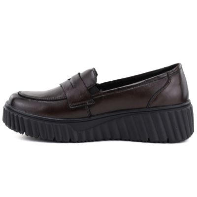 3. Brown leather wedge moccasin shoes Vinceza 133135