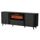 4. VOLARE chest of drawers 200x39x75 black/san sebastian + fireplace