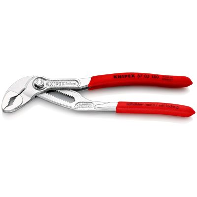 PIPE WRENCH 1.25" CHROME COBRA 180MM KNIPEX