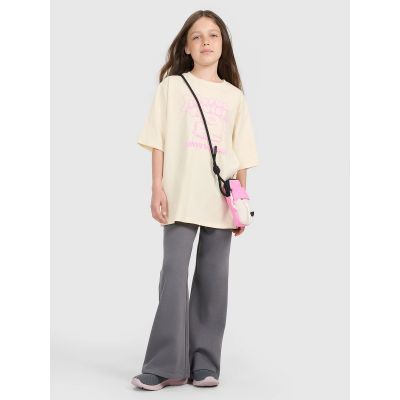 5. Oversized T-shirt with print for girls 4F 4FJRAW25TTSHF3197-12S