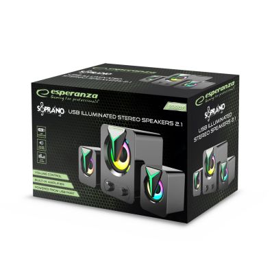 4. ESPERANZA SPEAKERS 2.1 USB LED RAINBOW SOPRANO EGS107