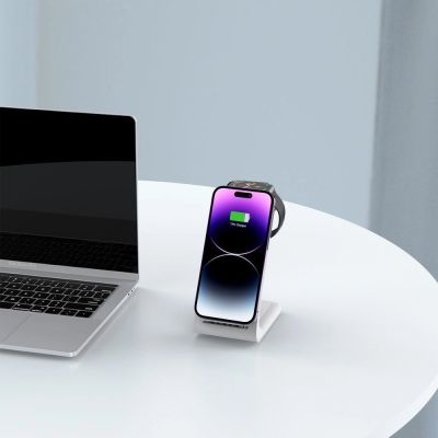 7. Tech-Protect QI15W-A36 3in1 Charging Station for Apple - White