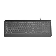 GEMBIRD SLIM WIRED KEYBOARD WITH BACKLIGHT, BLACK, RU LAYOUT