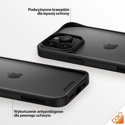 4. PanzerGlass ClearCase Case for iPhone 15 Pro Max with Military Grade Certification - Transparent and Black