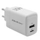 QOLTEC CHARGER 45W GAN | 5-20V | 1.5-3A | 1XUSB-C PD | 1XUSB QC 3.0 | WHITE